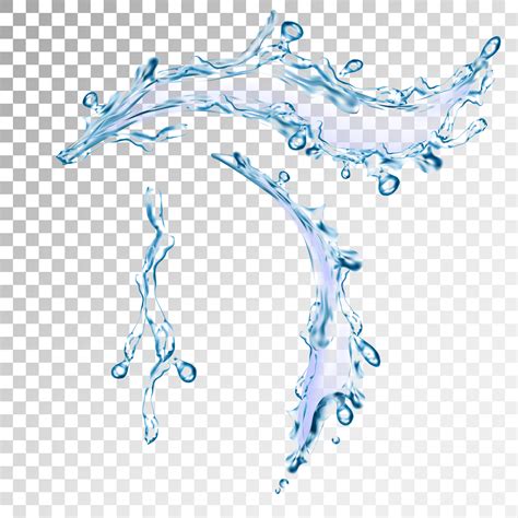 Realistic Blue Water Splash With Drops Vector Illustration 370671