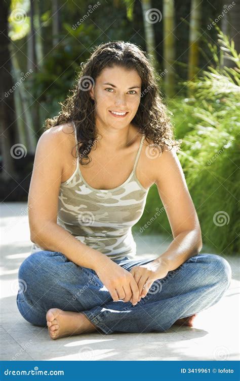 Pretty Woman Sitting Stock Image Image 3419961