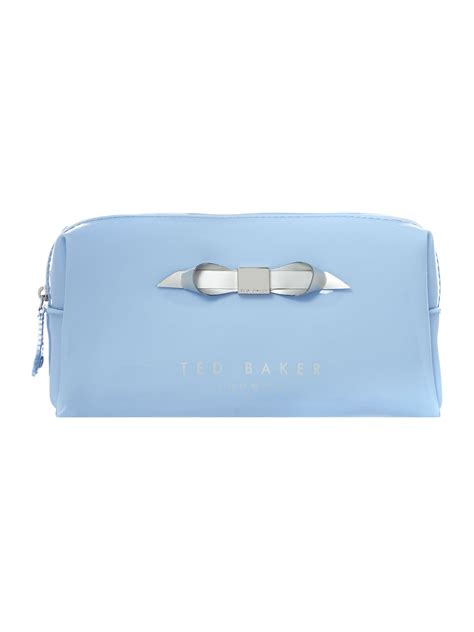 Ted Baker Pale Blue Small Bow Cosmetics Bag In Blue Light20blue Lyst