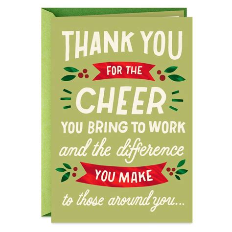 Cheerful Co Worker Thank You Christmas Card Christmas Card Messages