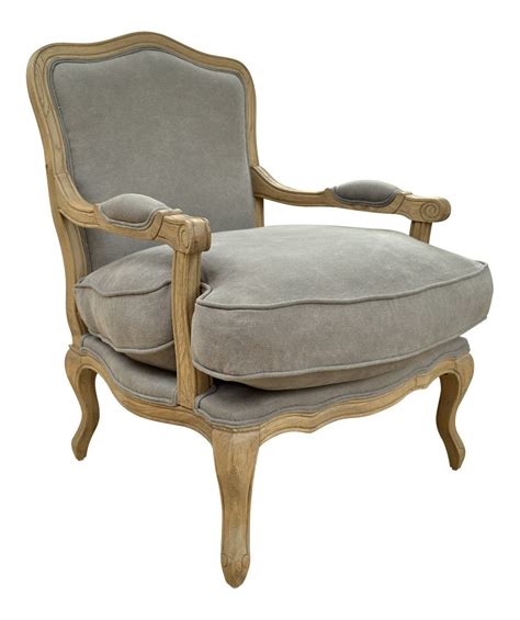 Occasional Chair French Style Louis Chair Solid Oak Dove Grey