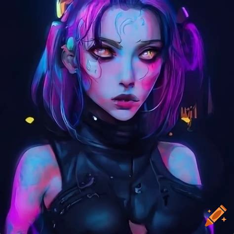 Cute Cyberpunk Girl Artwork