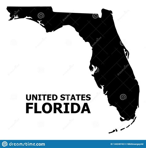 Vector Flat Map Of Florida State With Name Stock Vector Illustration