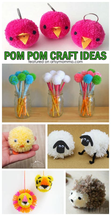 The Most Adorable Diy Pom Pom Crafts Yarn Crafts For Kids Diy Yarn