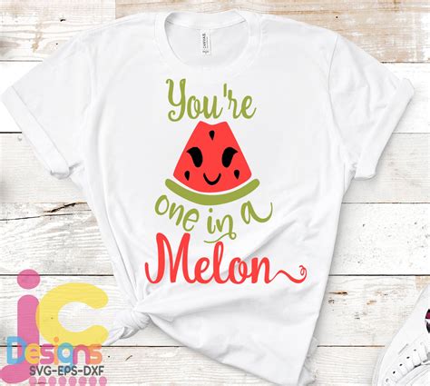 Summer Watermelon Svg One In A Melon Svg Sublimation Svg Cute Kids