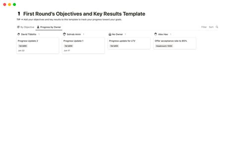 Objectives And Key Results Notion Template