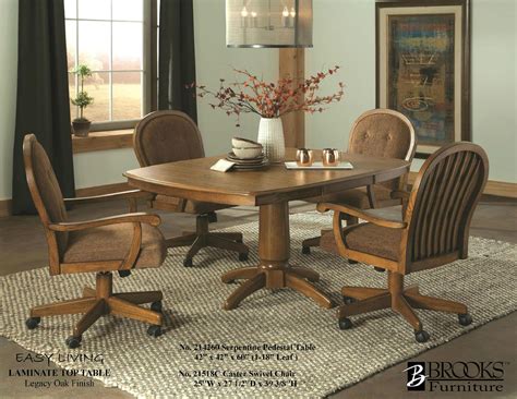 Make room for all your guests. 21426 Brooks Laminate Table & 21518C Roller Chairs