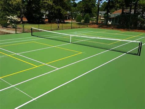 Newly Resurfaced Tennis Court In Pinehurst Nc With Lines For Two