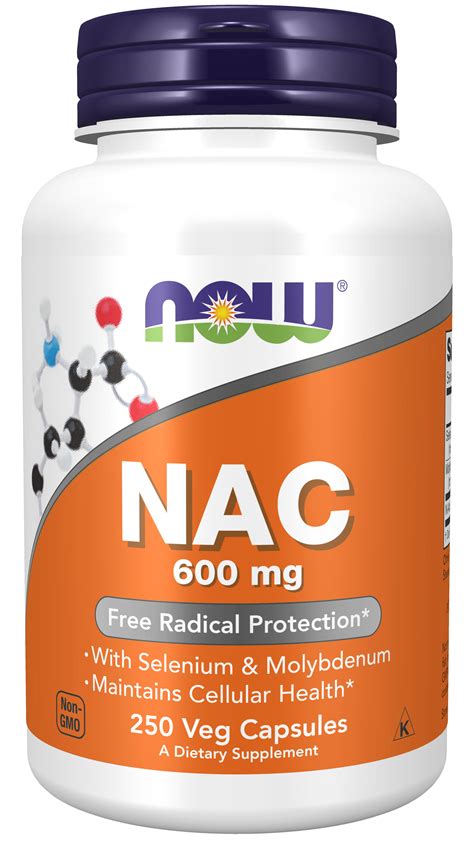 now supplements nac n acetyl cysteine 600 mg with selenium and molybdenum 250 veg capsules