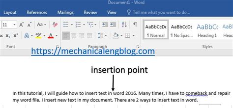 Word Tips Insert Text In Word 2016 Mechanicaleng Blog