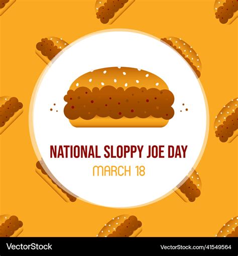 National Sloppy Joe Day Greeting Card Royalty Free Vector