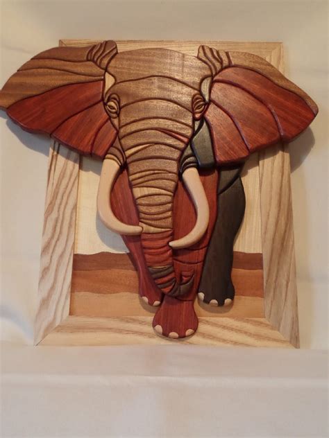 African Elephant Wall Art Intarsia Wood Patterns Intarsia Wood Wood