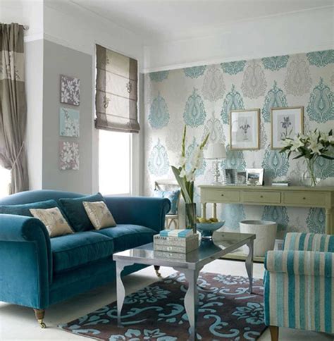 Living Room Wallpaper Blue Alice Living