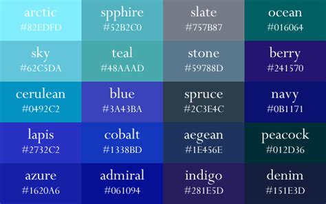 Color Names Now In Gradient Order Album On Imgur Colour Names List