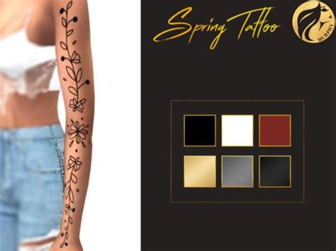 Murphy Sims Ms Spring Tattoo Comes In 6 Colors Black White Henna
