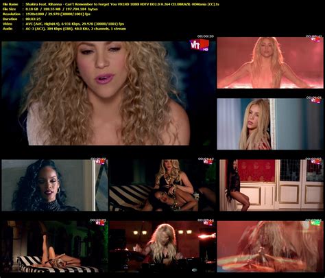 Cc Shakira Feat Rihanna Can T Remember To Forget You Vh1hd 1080i Hdtv Dd2 0 H 264