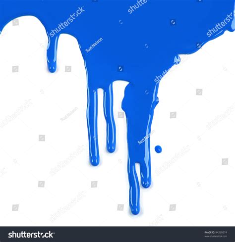 Brightly Colored Blue Paint Drips On Stock Photo 94269274 Shutterstock