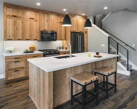 Contemporary Kitchen With Natural Wood Cabinets And Island Hgtv