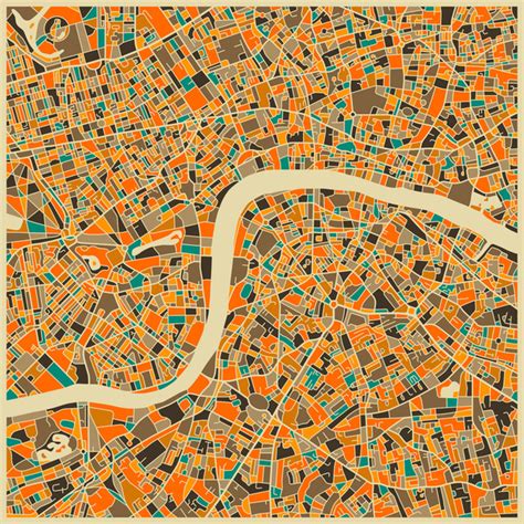 Jazzberry Blues Abstract City Map Art Prints Monde Mosaicarthaus