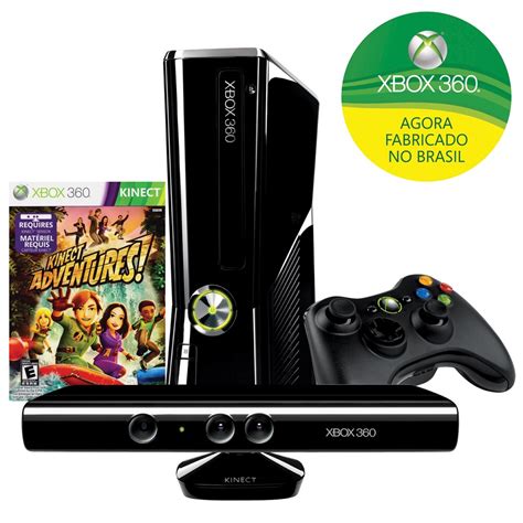 Console Microsoft Xbox 360 Com 250gb De Memória Controle Sem Fio Kinect Jogo Kinect