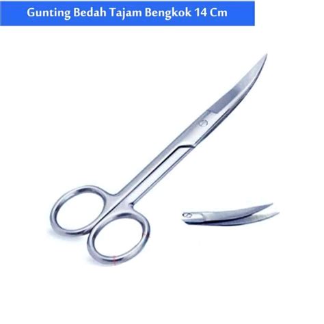 Gunting Bengkok Tajam 14cm Gunting Medis Bengkok Gunting Bedah Tajam