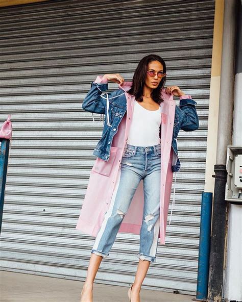 Joan Smalls In The Thrasher Striped Jeans In Striped Confession At Mfw