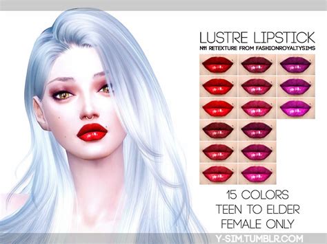 The Sims Resource Y Lustre Lipstick N11 Retexture