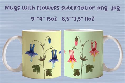 Mug Flowers Sublimation 1838399 Sublimation Design Bundles