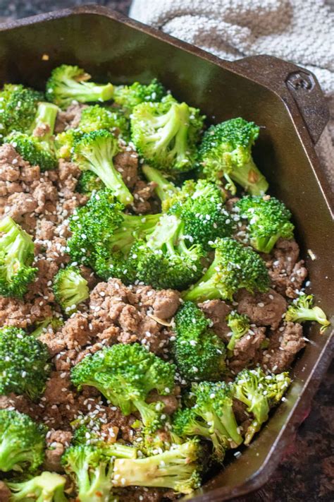 In a large skillet over medium high heat, add oil and ground beef. Easy Ground Beef and Broccoli - Served From Scratch