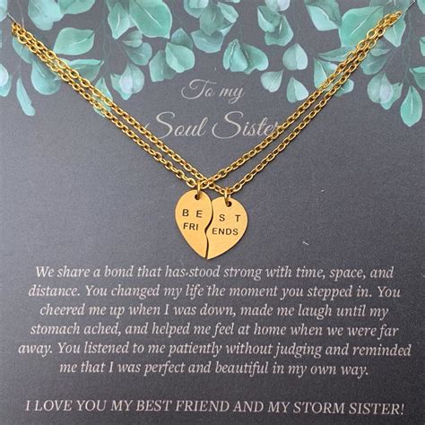 Soul Sister Necklace Best Friend Necklace Friend T Etsy