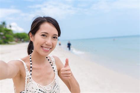Woman Taking Selfie At The Beach Stock Image Image Of Female Nature
