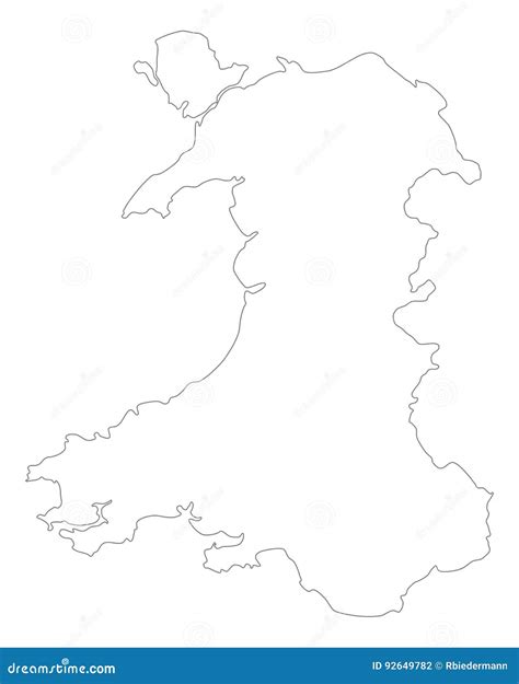 Map Of Wales Stock Vector Illustration Of Vector White 92649782