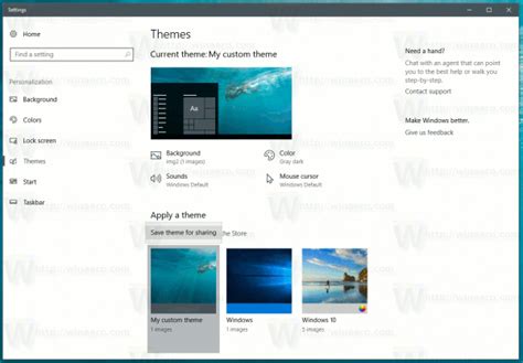 Save A Theme As Deskthemepack In Windows 10 Creators Update