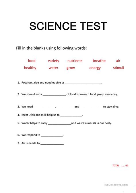 This page will explain how learners are assessed, and how to use twinkl's resources alongside the yearly progression tests. Test Science human grade 2 primary worksheet - Free ESL ...