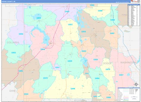 Dodge County Wi Wall Map Color Cast Style By Marketmaps Mapsales