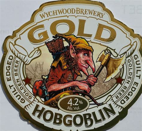 Hobgoblin Gold By Wychwood Brewery Beer Pump Badge Hobgoblin Beer