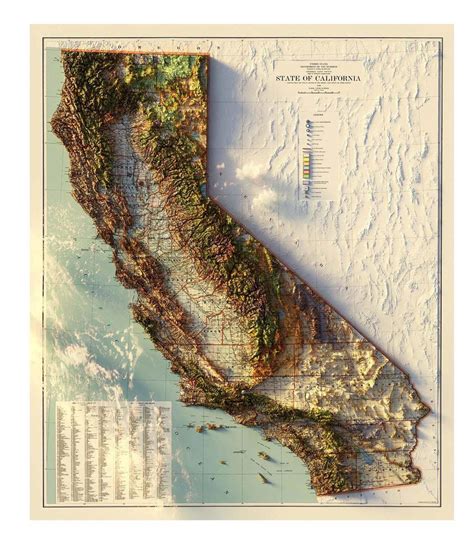 topographic map of california r mapporn