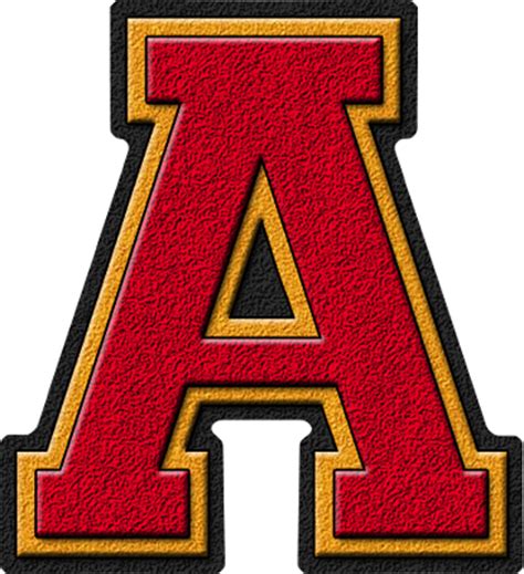 Download for free these letter transparent png image today, as you can see there are no backgrounds. Presentation Alphabets: Cardinal Red & Gold Varsity Letter A