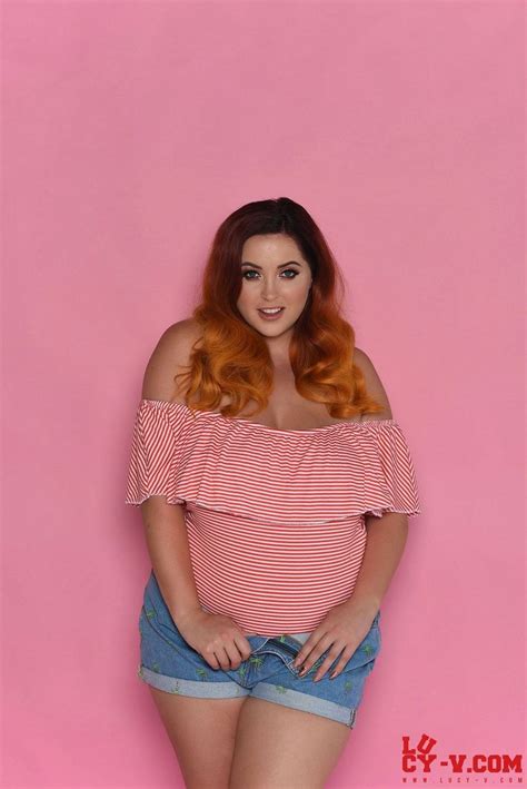 Lucy Vixen Striped Bodysuit Photo Set Pink Stripes Girl Photos Off