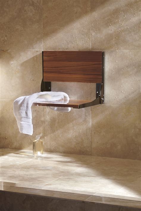Moen Dn7110 Bronze Wall Mounted Wood Shower Seat From The Home Care