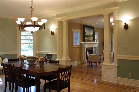 The dining table has four straight legs and a rectangular tabletop. Upper Montclair, NJ, New Home, Craftsman Colonial ...