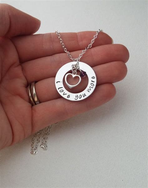 Find the best gifts for your girlfriend's birthday, valentine's day, or just because. Anniversary Necklace / I Love You More Necklace - Sterling ...