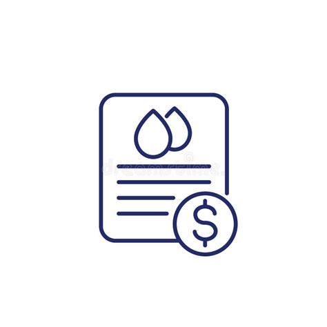 Water Utility Bill Payment Icon On White Stock Vector Illustration