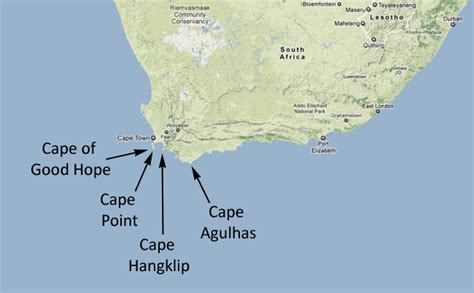 Cape Of Good Hope Africa Map