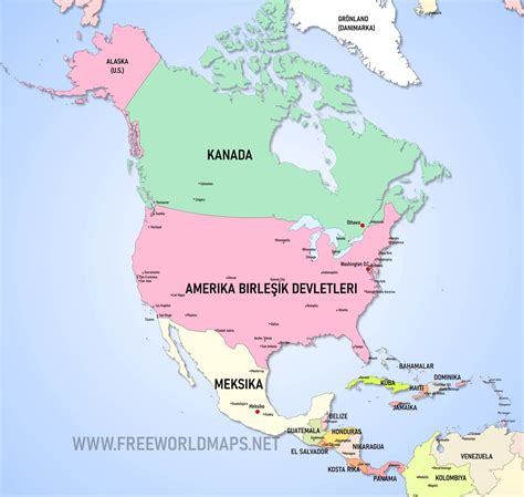 Kuzey Amerika haritaları freeworldmaps net