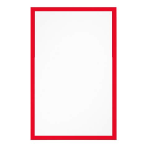 Red Bordered Edges Solid White Background Stationery In