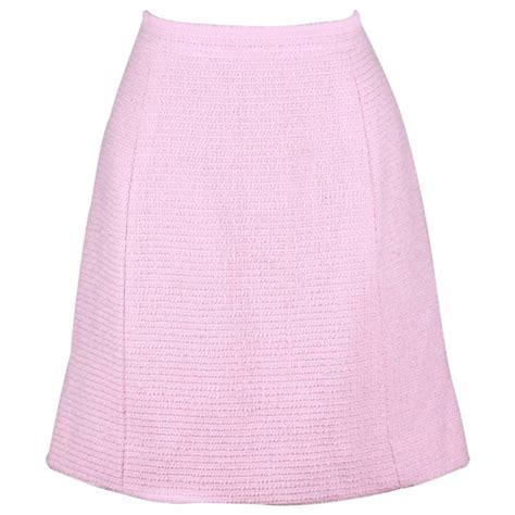 Chanel Pink Bouclé Wool A Line Skirt Spring Summer 1989 At 1stdibs