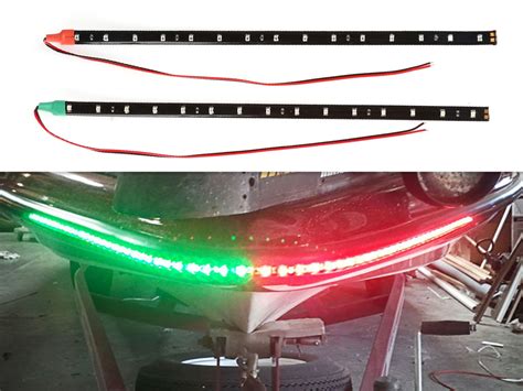 Set Of 2bow Led Navigation Marine Light Kit Red And Green 12 Strips