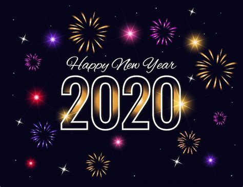 Premium Vector Beautiful Happy New Year 2020 Background