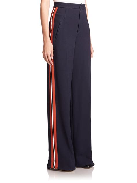 Lyst Derek Lam Side Stripe Wide Leg Pants In Blue